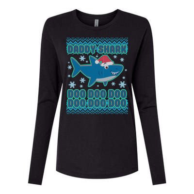 Christmas Daddy Shark Doo Doo Doo Womens Cotton Relaxed Long Sleeve T-Shirt