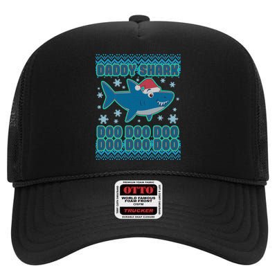 Christmas Daddy Shark Doo Doo Doo High Crown Mesh Back Trucker Hat