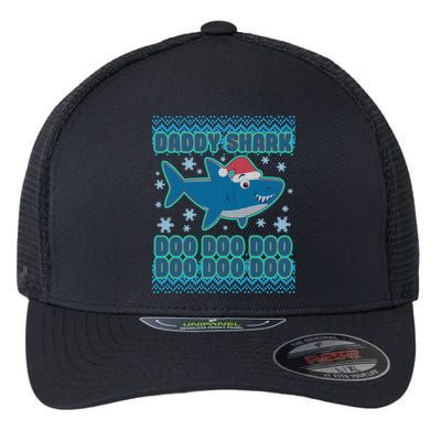 Christmas Daddy Shark Doo Doo Doo Flexfit Unipanel Trucker Cap