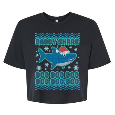 Christmas Daddy Shark Doo Doo Doo Bella+Canvas Jersey Crop Tee