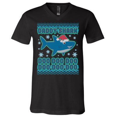 Christmas Daddy Shark Doo Doo Doo V-Neck T-Shirt