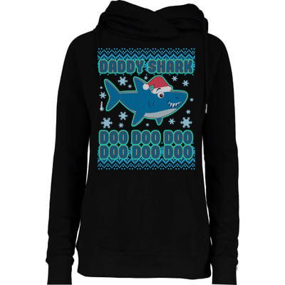 Christmas Daddy Shark Doo Doo Doo Womens Funnel Neck Pullover Hood