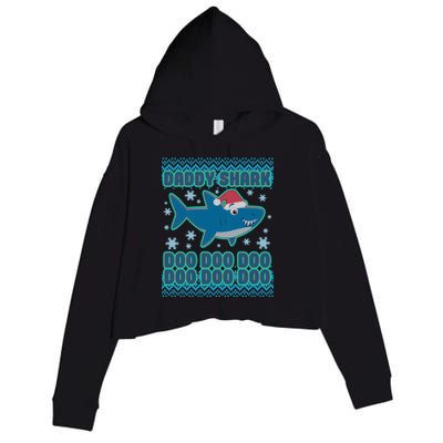 Christmas Daddy Shark Doo Doo Doo Crop Fleece Hoodie