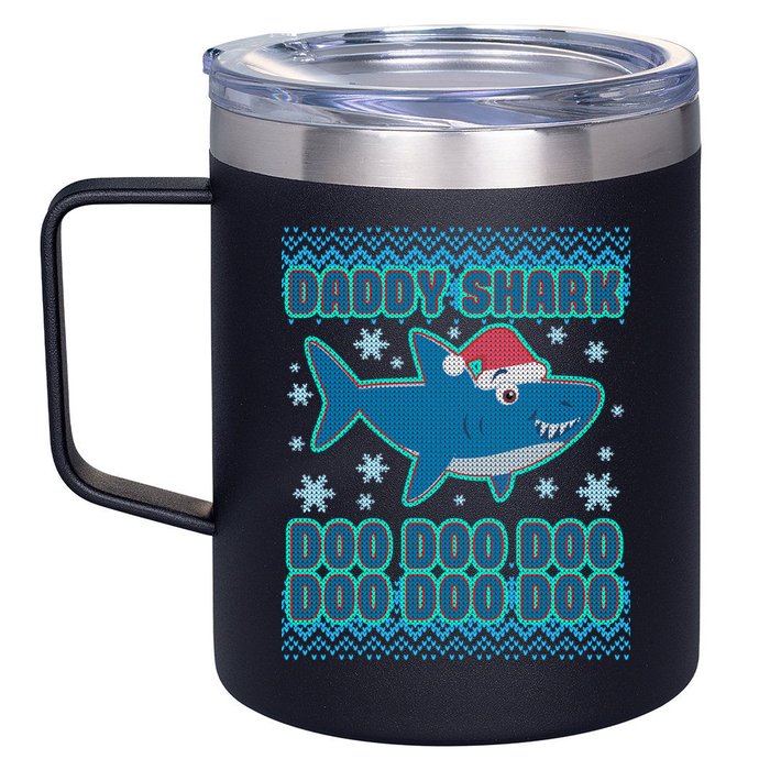 Christmas Daddy Shark Doo Doo Doo 12oz Stainless Steel Coffee Mug