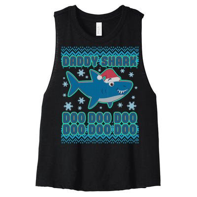 Christmas Daddy Shark Doo Doo Doo Women's Racerback Cropped Tank