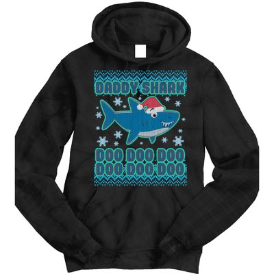 Christmas Daddy Shark Doo Doo Doo Tie Dye Hoodie