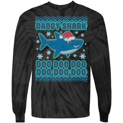 Christmas Daddy Shark Doo Doo Doo Tie-Dye Long Sleeve Shirt