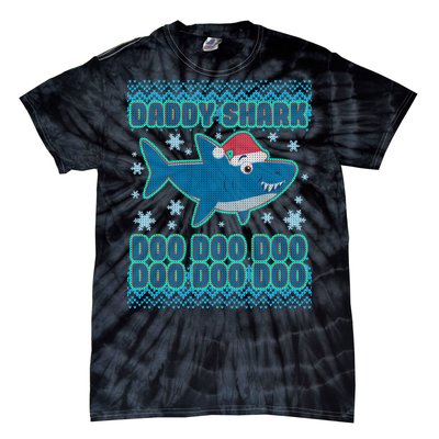 Christmas Daddy Shark Doo Doo Doo Tie-Dye T-Shirt