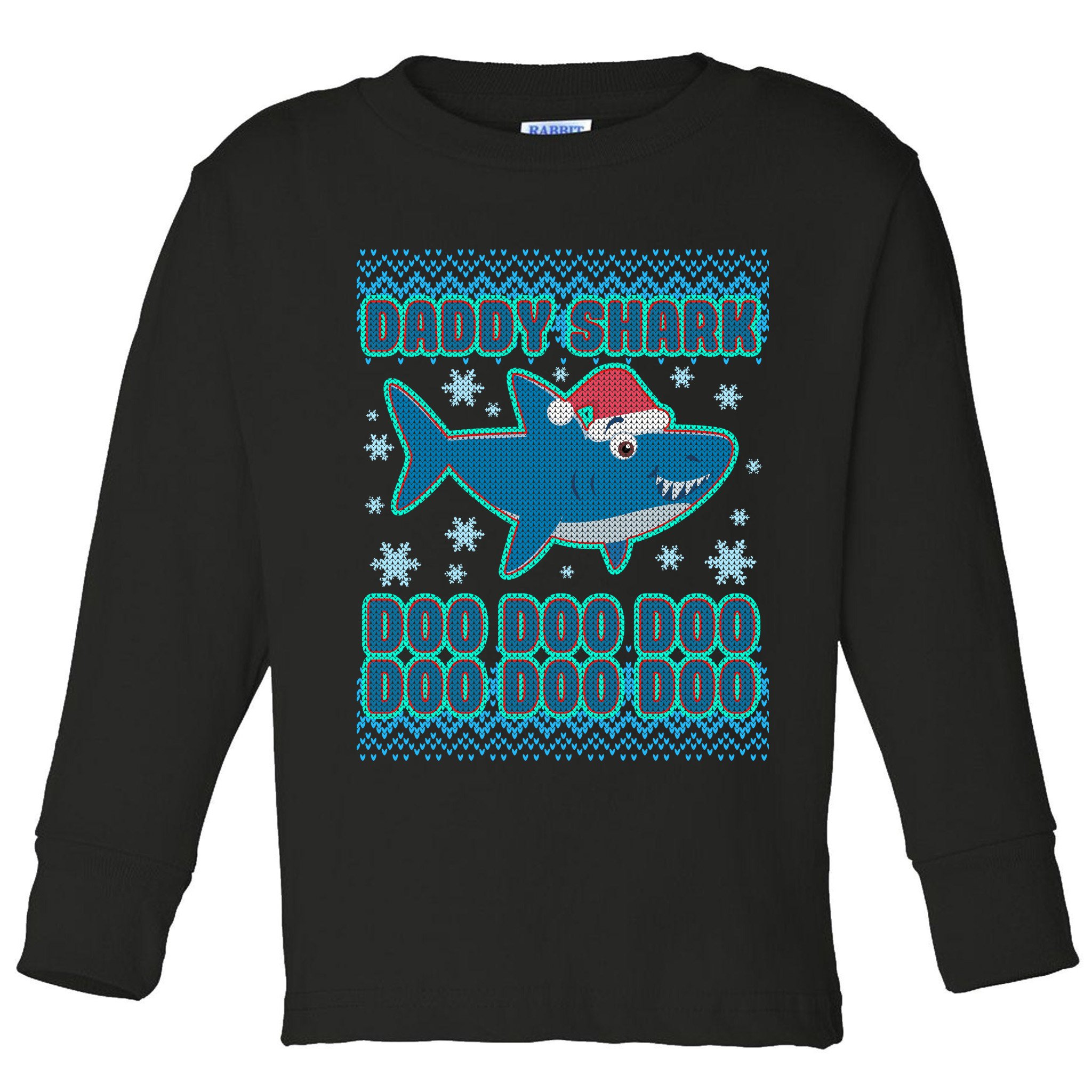 Christmas Daddy Shark Doo Doo Doo Toddler Long Sleeve Shirt