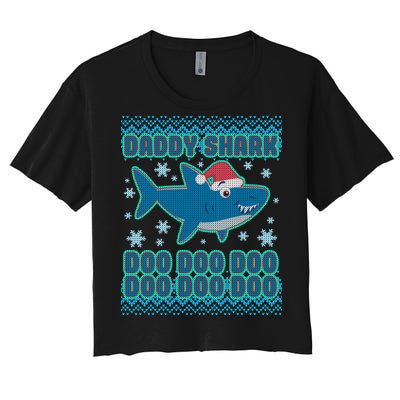 Christmas Daddy Shark Doo Doo Doo Women's Crop Top Tee