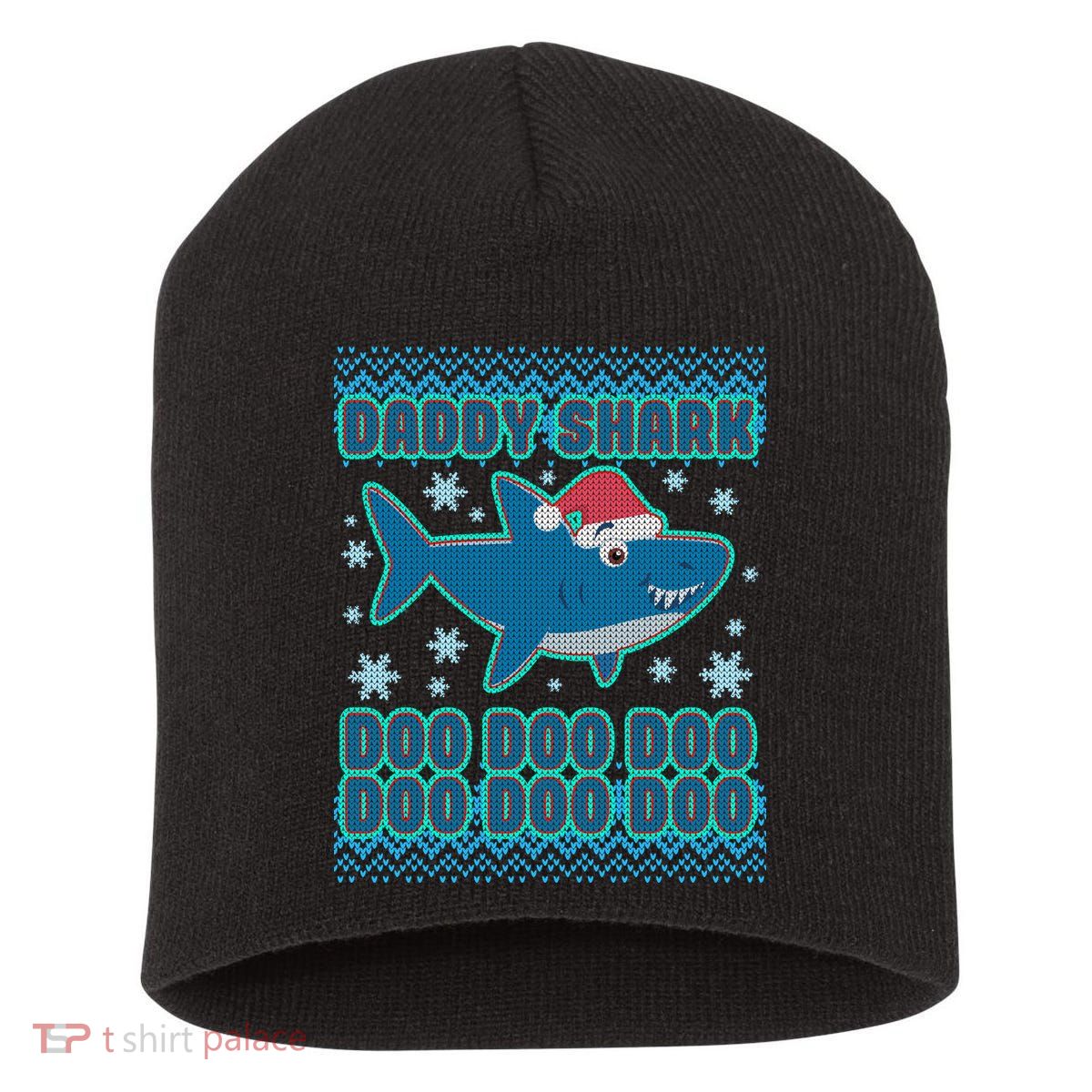 Christmas Daddy Shark Doo Doo Doo Short Acrylic Beanie