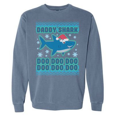 Christmas Daddy Shark Doo Doo Doo Garment-Dyed Sweatshirt