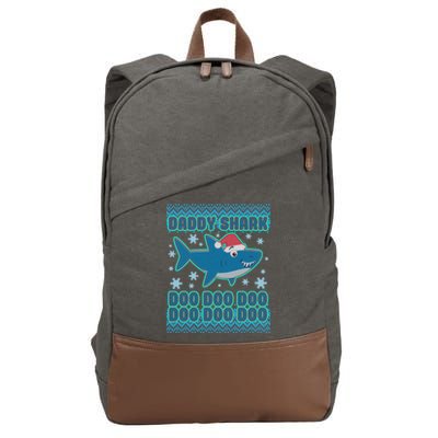 Christmas Daddy Shark Doo Doo Doo Cotton Canvas Backpack
