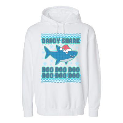 Christmas Daddy Shark Doo Doo Doo Garment-Dyed Fleece Hoodie