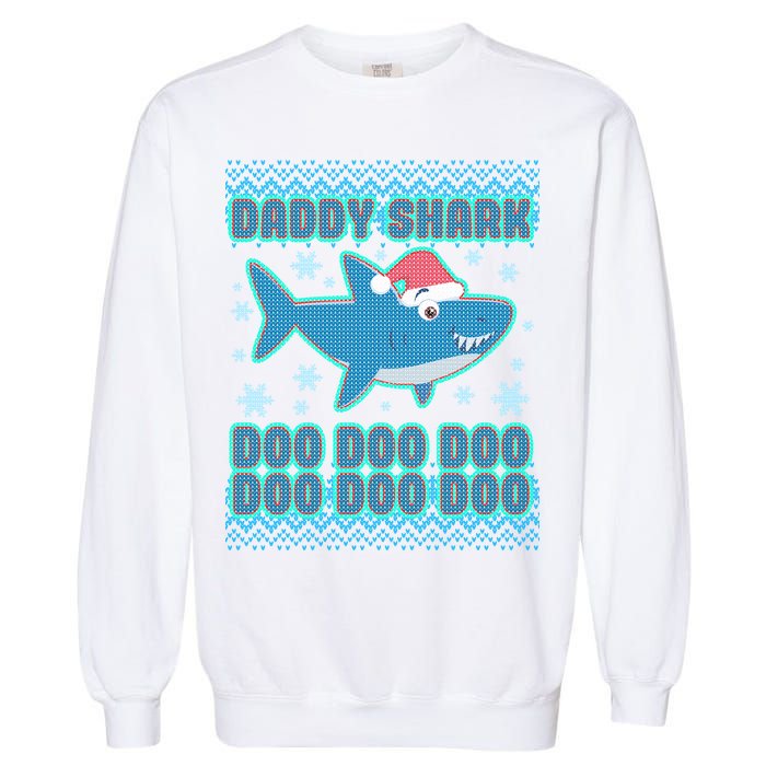 Christmas Daddy Shark Doo Doo Doo Garment-Dyed Sweatshirt