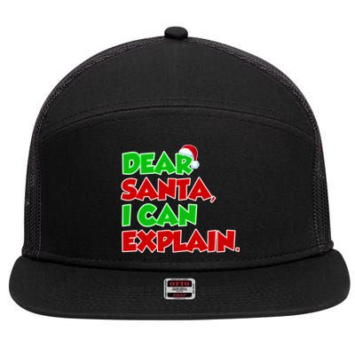 Christmas Dear Santa I Can Explain 7 Panel Mesh Trucker Snapback Hat