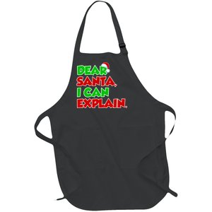 Christmas Dear Santa I Can Explain Full-Length Apron With Pockets