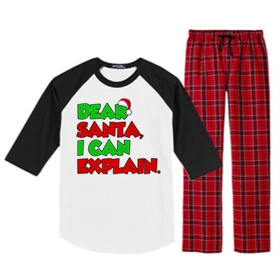 Christmas Dear Santa I Can Explain Raglan Sleeve Pajama Set