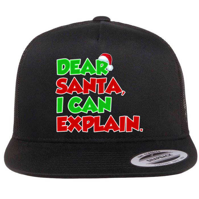 Christmas Dear Santa I Can Explain Flat Bill Trucker Hat