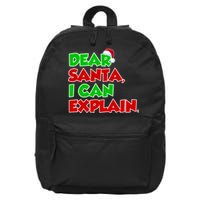 Christmas Dear Santa I Can Explain 16 in Basic Backpack