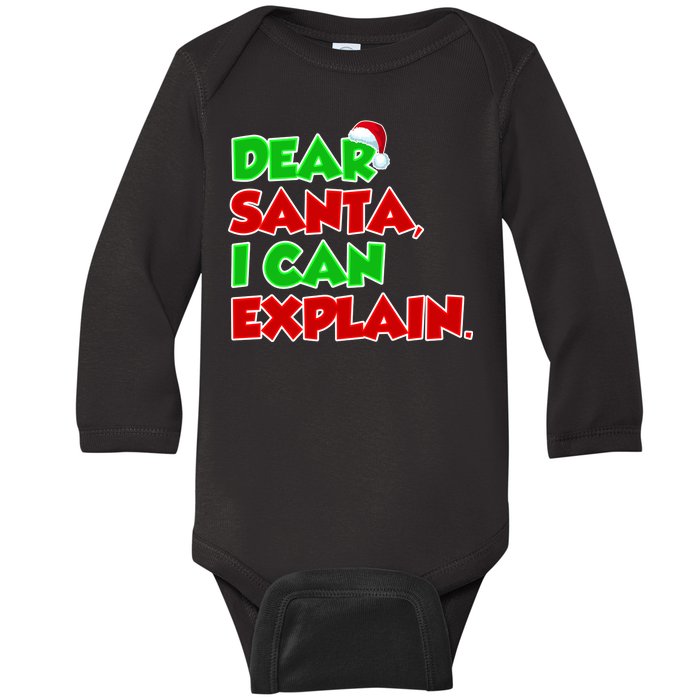 Christmas Dear Santa I Can Explain Baby Long Sleeve Bodysuit