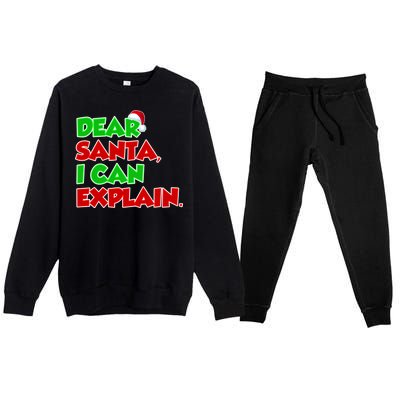 Christmas Dear Santa I Can Explain Premium Crewneck Sweatsuit Set