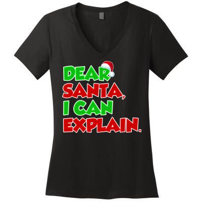 Christmas Dear Santa I Can Explain Women's V-Neck T-Shirt