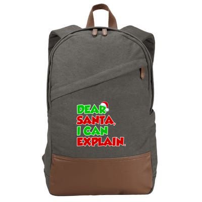 Christmas Dear Santa I Can Explain Cotton Canvas Backpack