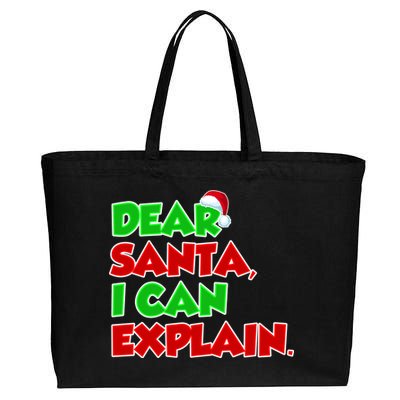 Christmas Dear Santa I Can Explain Cotton Canvas Jumbo Tote