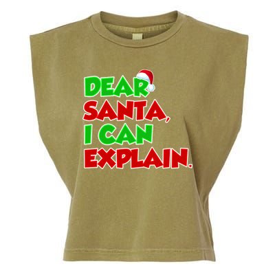 Christmas Dear Santa I Can Explain Garment-Dyed Women's Muscle Tee