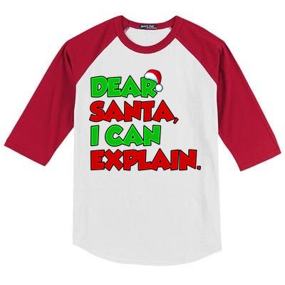 Christmas Dear Santa I Can Explain Kids Colorblock Raglan Jersey