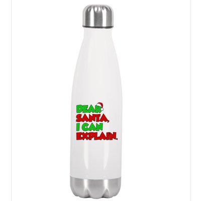 Christmas Dear Santa I Can Explain Stainless Steel Insulated Water Bottle