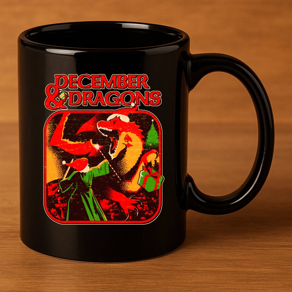 Christmas December & Dragons 11oz C Handle Ceramic Mug