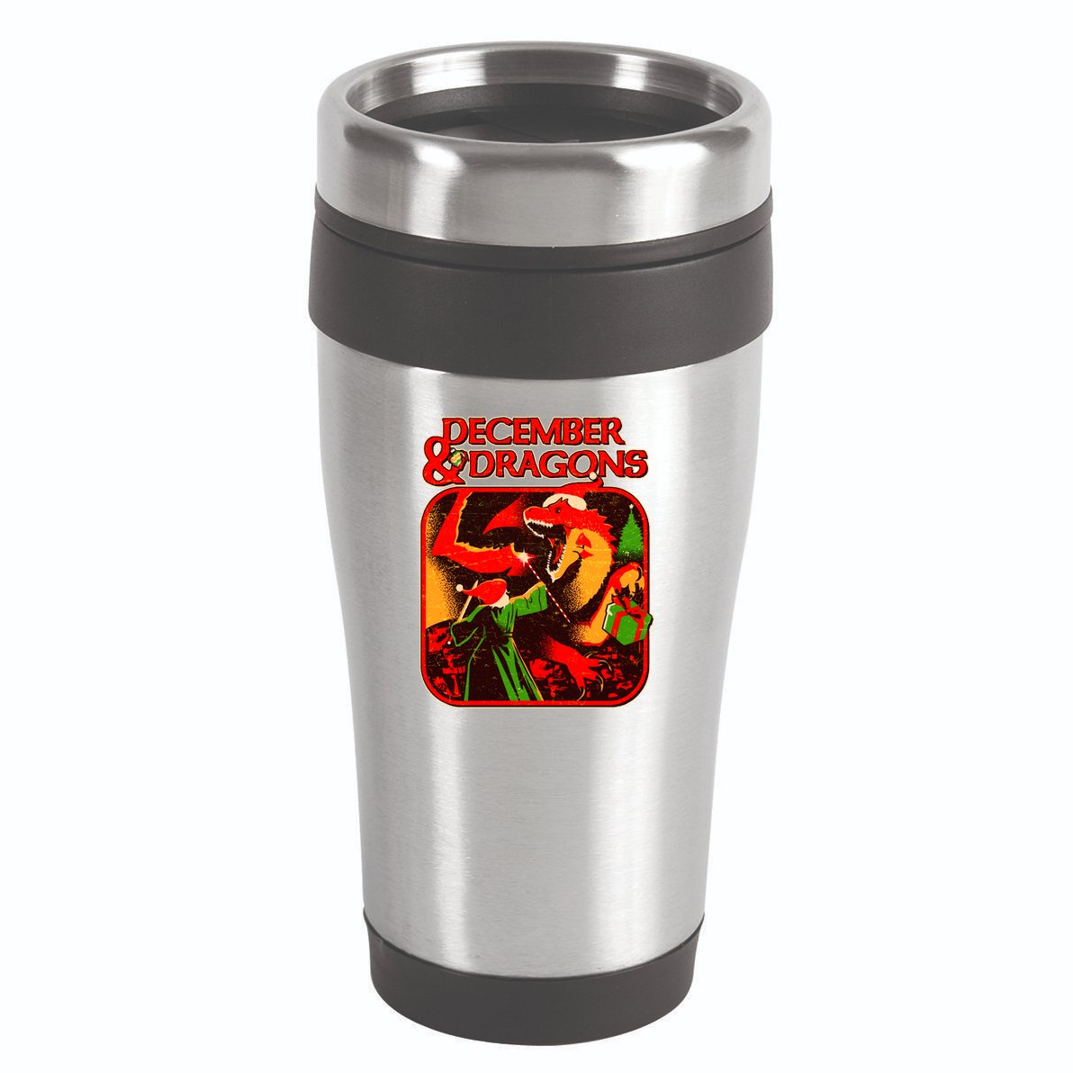 Christmas December & Dragons 16oz Travel Tumbler