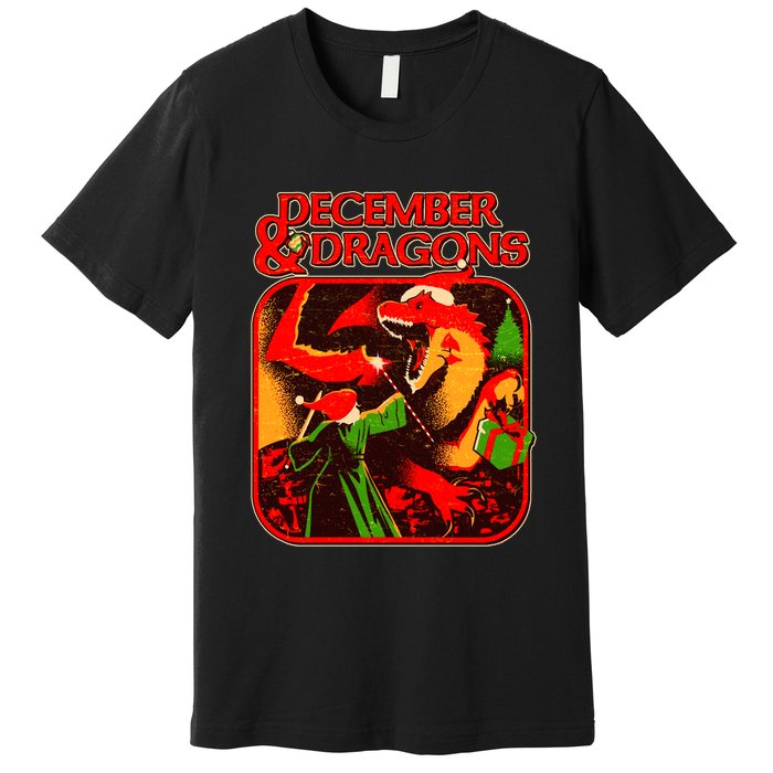Christmas December & Dragons Premium T-Shirt