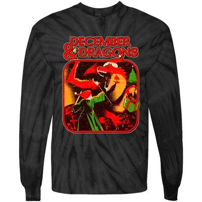 Christmas December & Dragons Tie-Dye Long Sleeve Shirt
