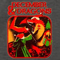 Christmas December & Dragons Vector Backpack