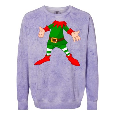 Christmas Elf Big Head Suit Colorblast Crewneck Sweatshirt