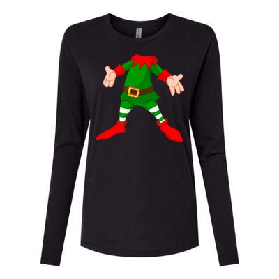 Christmas Elf Big Head Suit Womens Cotton Relaxed Long Sleeve T-Shirt