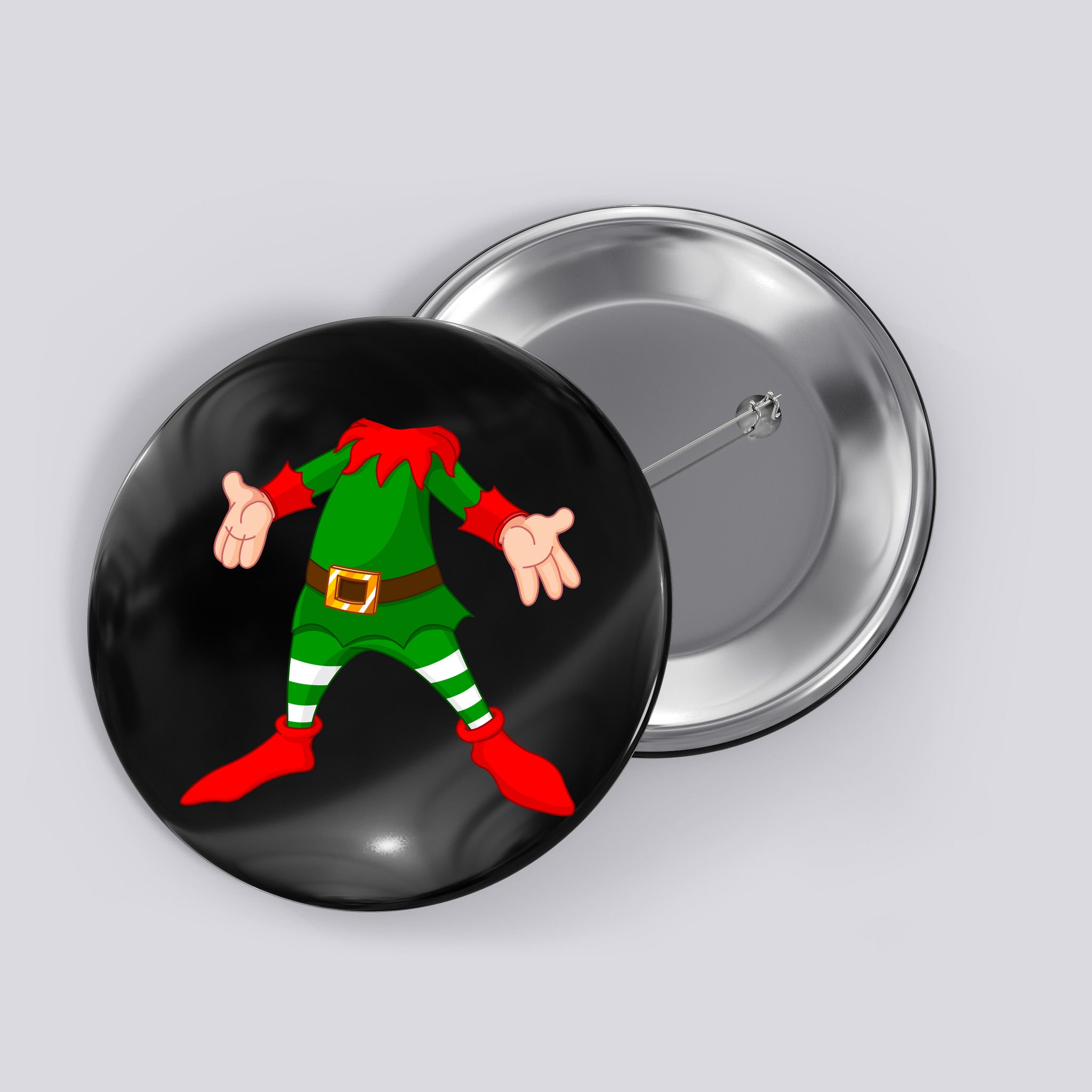 Christmas Elf Big Head Suit Button