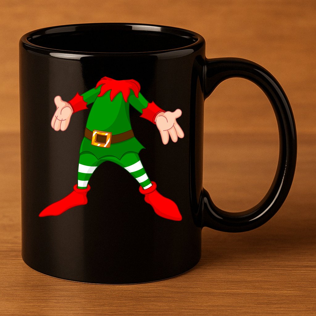 Christmas Elf Big Head Suit 11oz C Handle Ceramic Mug