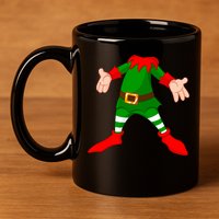 Christmas Elf Big Head Suit 11oz C Handle Ceramic Mug