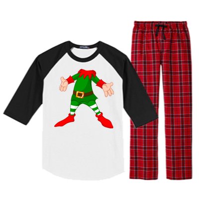 Christmas Elf Big Head Suit Raglan Sleeve Pajama Set