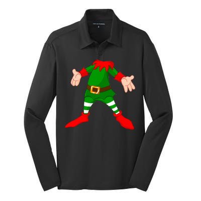 Christmas Elf Big Head Suit Silk Touch Performance Long Sleeve Polo