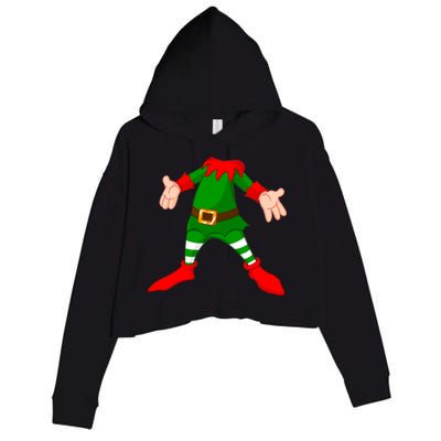 Christmas Elf Big Head Suit Crop Fleece Hoodie