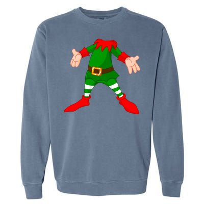 Christmas Elf Big Head Suit Garment-Dyed Sweatshirt