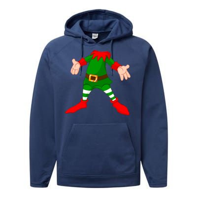 Christmas Elf Big Head Suit Performance Fleece Hoodie