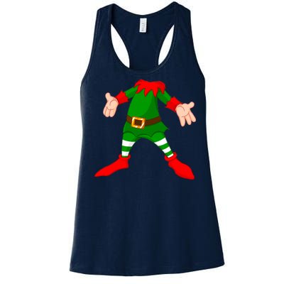 Christmas Elf Big Head Suit Women's Racerback Tank