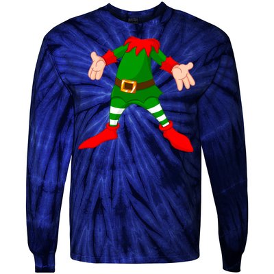 Christmas Elf Big Head Suit Tie-Dye Long Sleeve Shirt