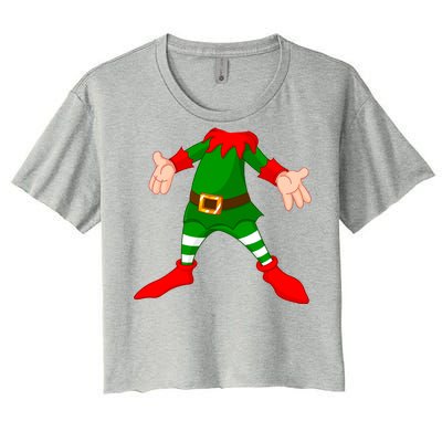 Christmas Elf Big Head Suit Women's Crop Top Tee